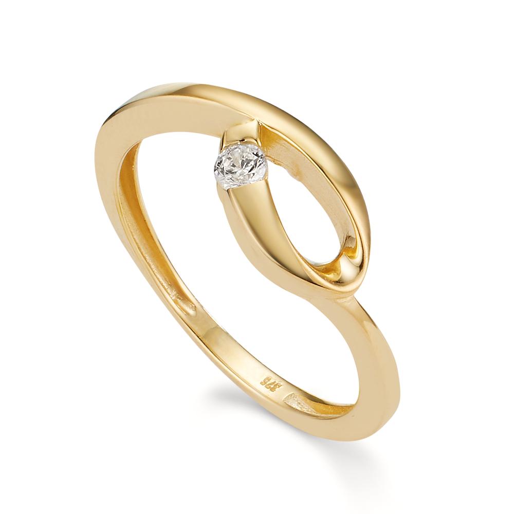 Ring 9k Yellow Gold Zirconia