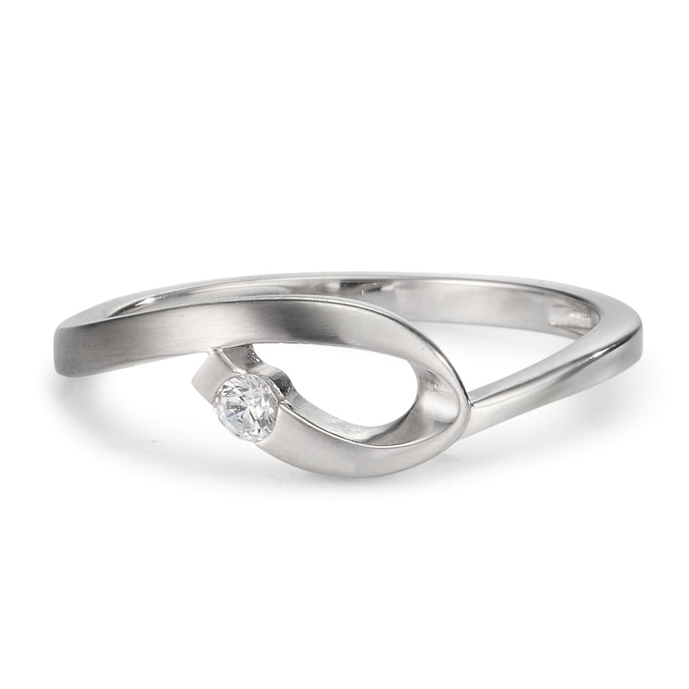 Ring 9k White Gold Zirconia