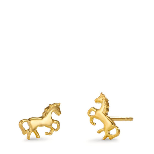 Stud earrings 18k Yellow Gold Horse