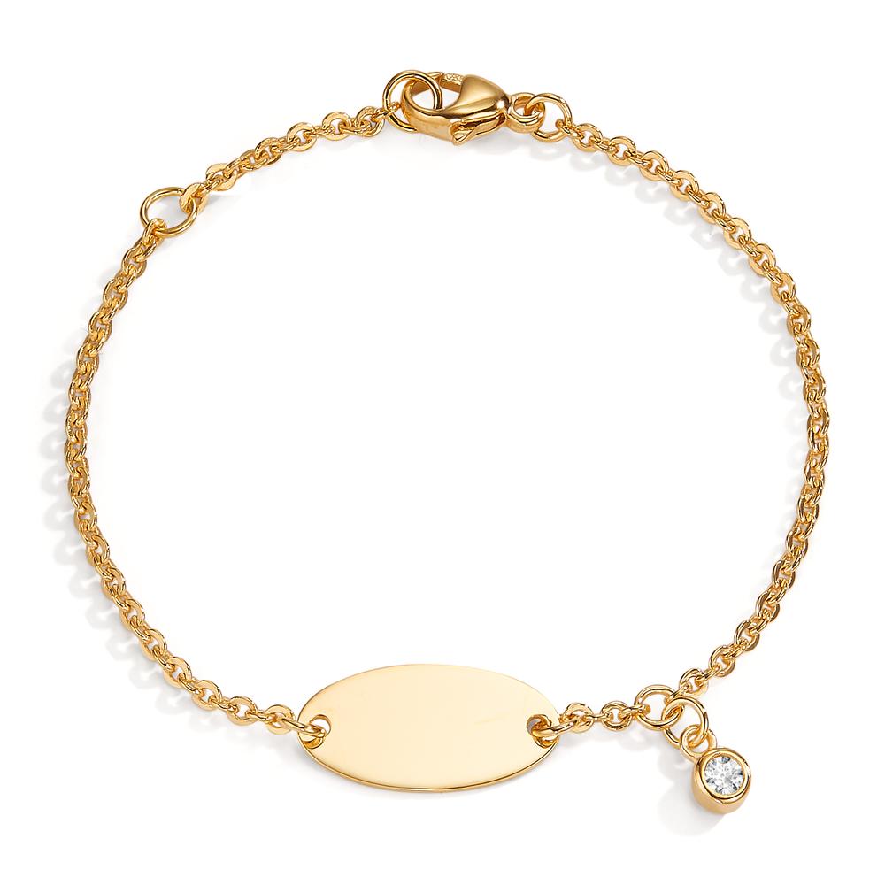 Engravable bracelet 18k Yellow Gold Zirconia 12-14 cm