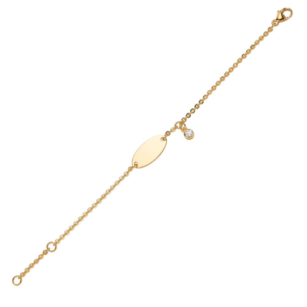 Engravable bracelet 18k Yellow Gold Zirconia 12-14 cm