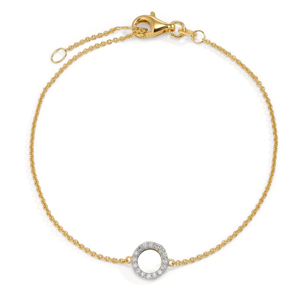 Bracelet 9k Yellow Gold Zirconia 17-19 cm