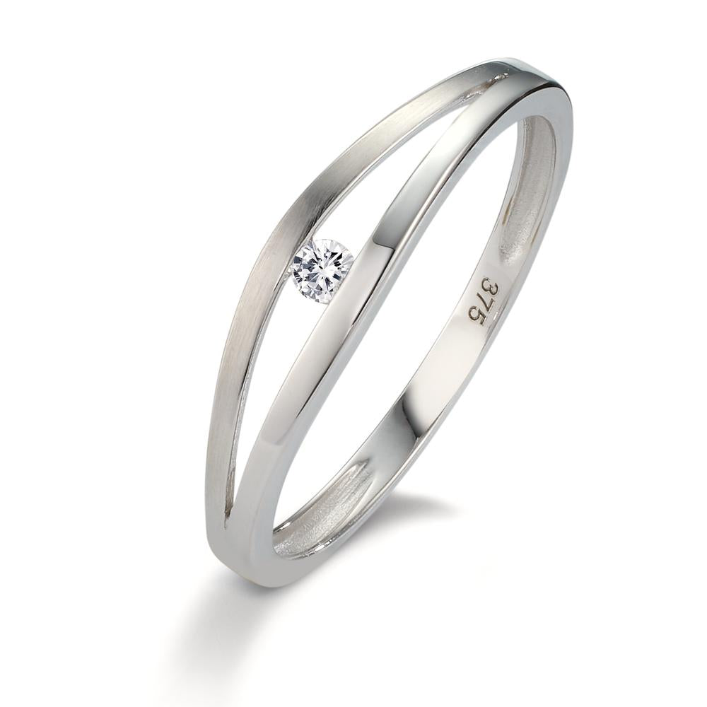 Ring 9k White Gold Zirconia