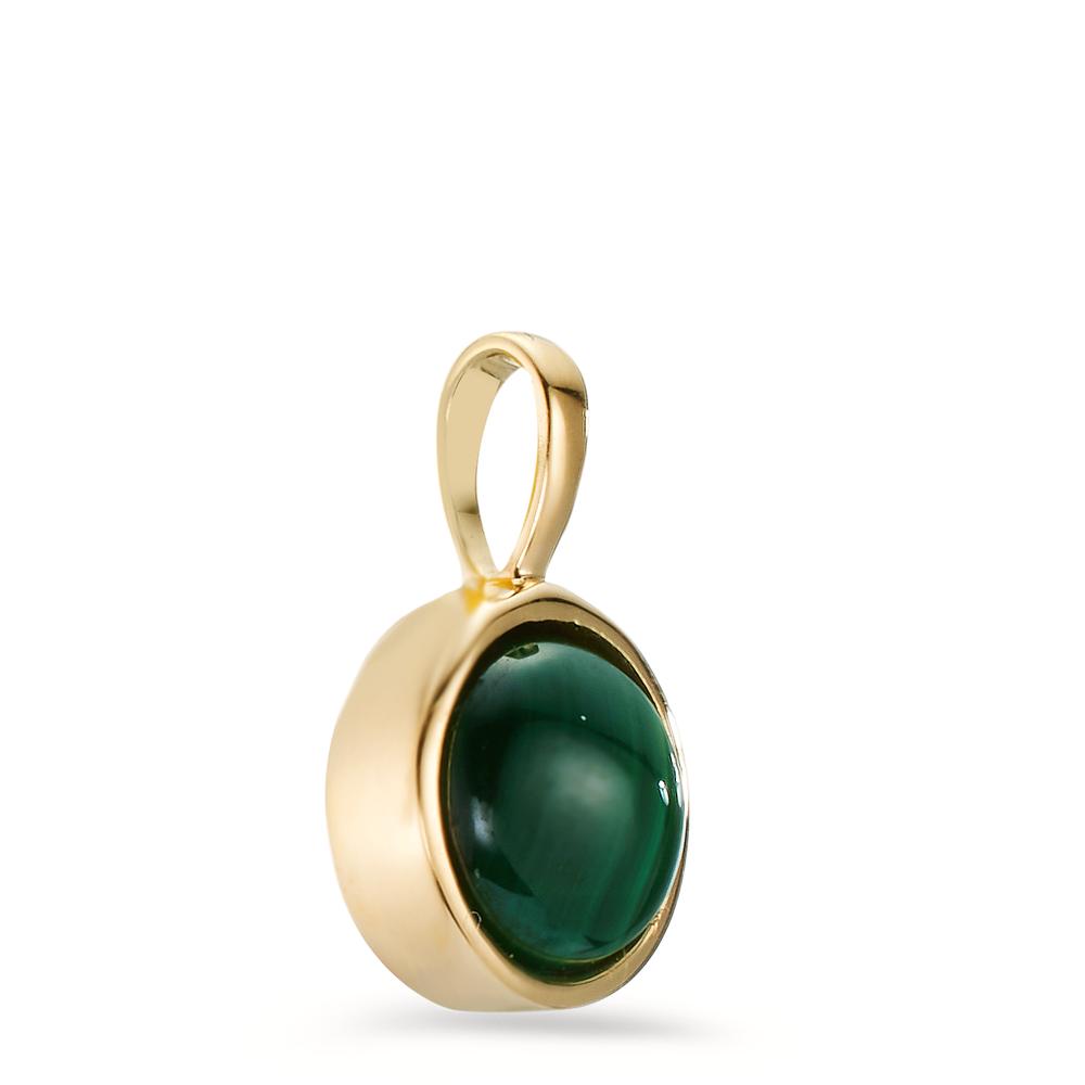 Pendant 9k Yellow Gold Malachite Ø8 mm