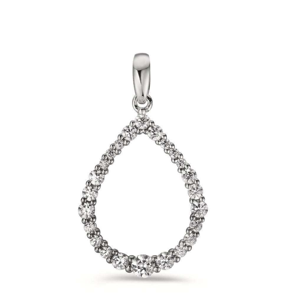 Pendant 9k White Gold Zirconia