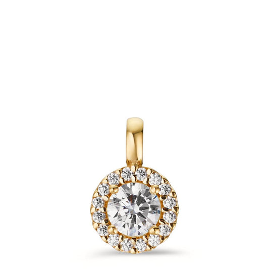 Pendant 9k Yellow Gold Zirconia Ø8.5 mm