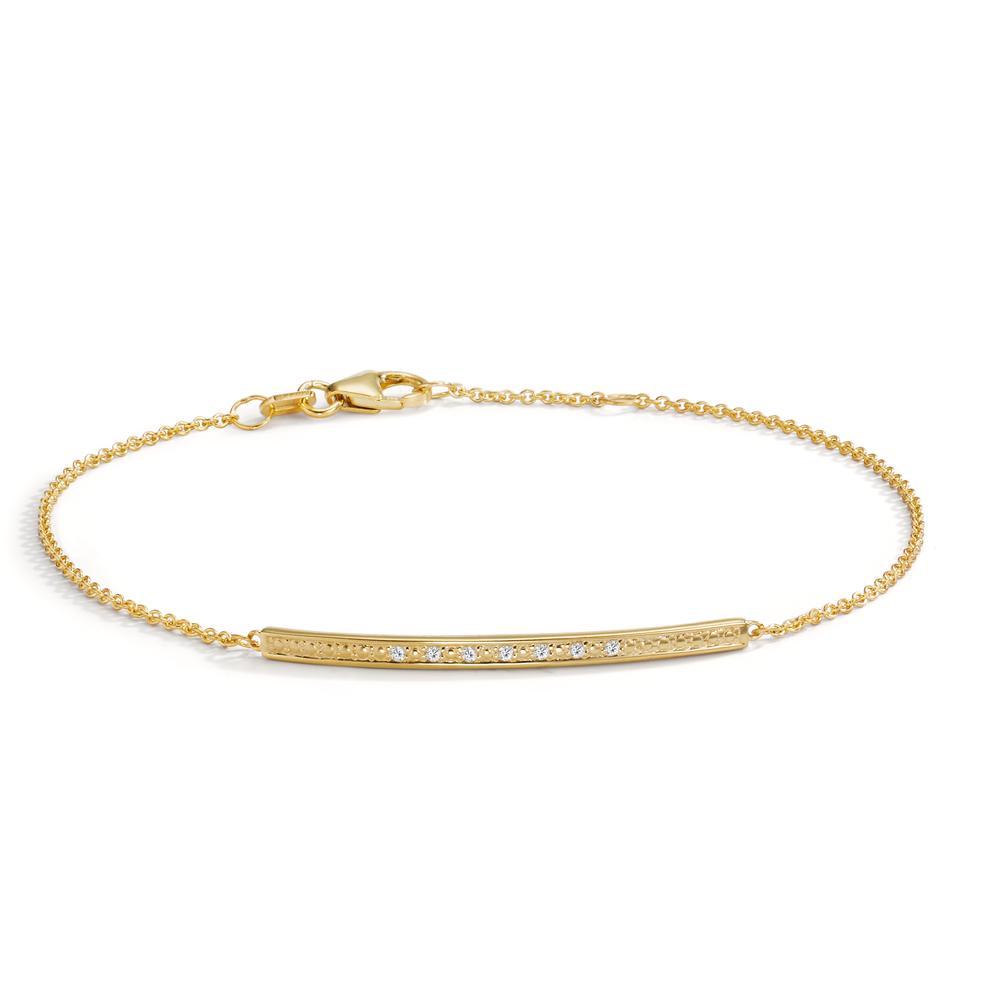 Bracelet 14k Yellow Gold Diamond 0.035 ct, 7 Stones, w-si 17.5-19 cm