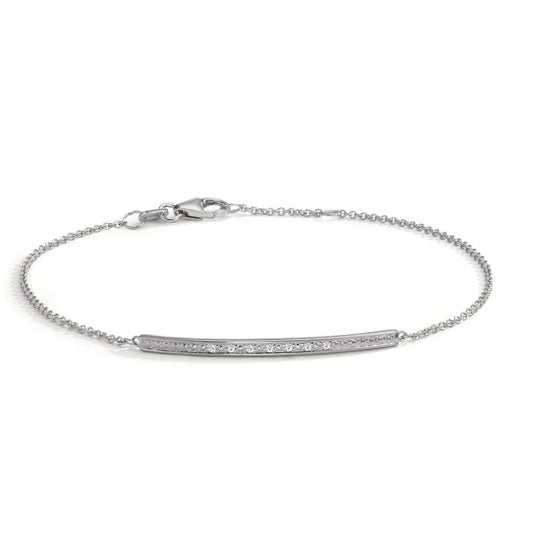 Bracelet 14k White Gold Diamond 0.035 ct, 7 Stones, w-si 17.5-19 cm