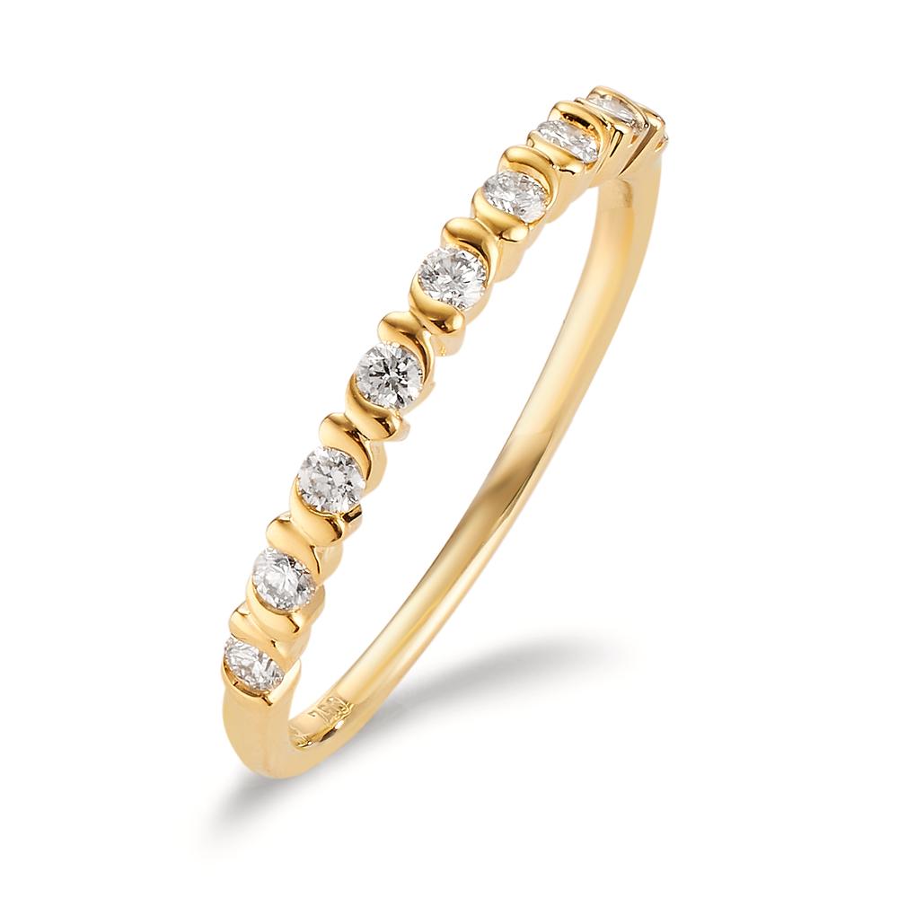 Memory ring 18k Yellow Gold Diamond 0.22 ct, 9 Stones, w-si