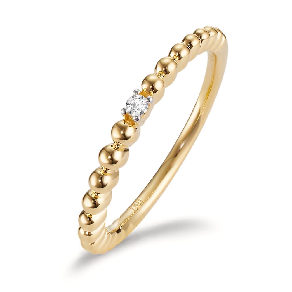 Stacking ring 18k Yellow Gold Diamond 0.02 ct, w-si