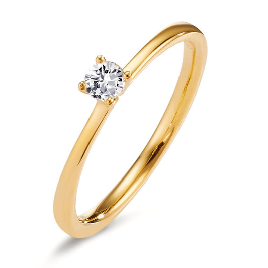 Solitaire ring 18k Yellow Gold Diamond 0.15 ct, w-si