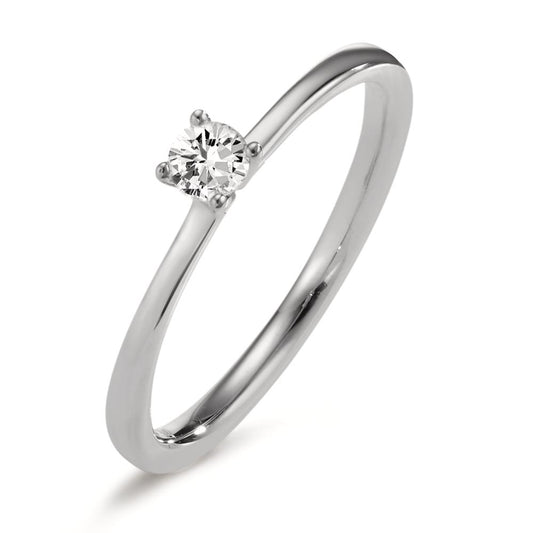 Solitaire ring 18k White Gold Diamond 0.15 ct, w-si