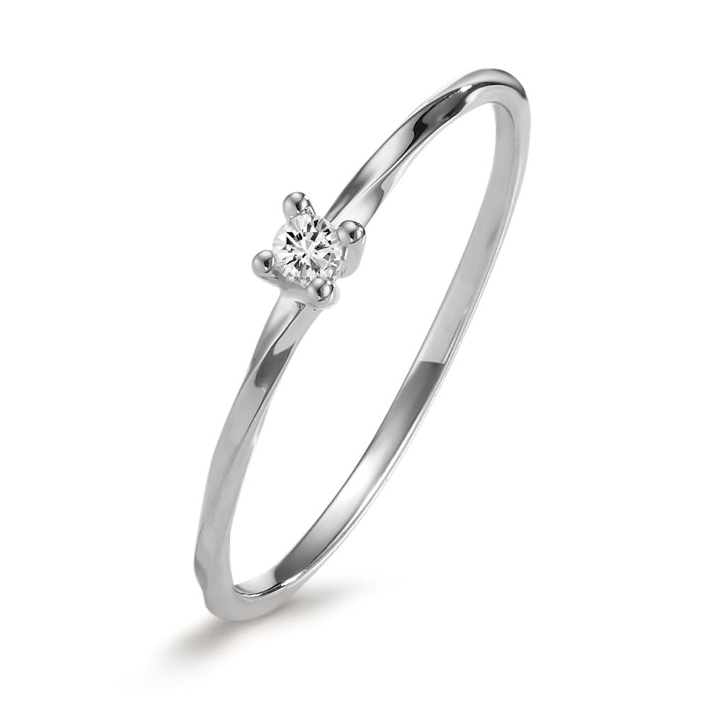 Solitaire ring 18k White Gold Diamond 0.04 ct, w-si