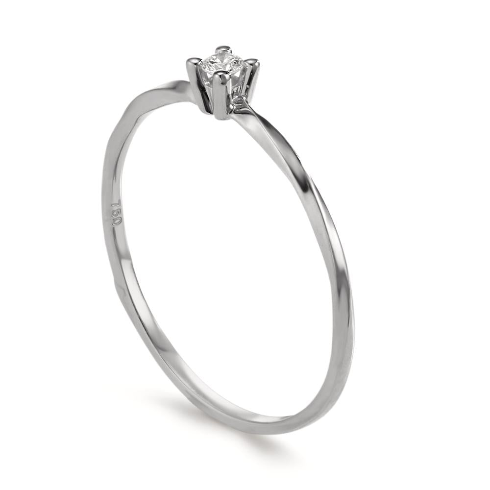 Solitaire ring 18k White Gold Diamond 0.04 ct, w-si