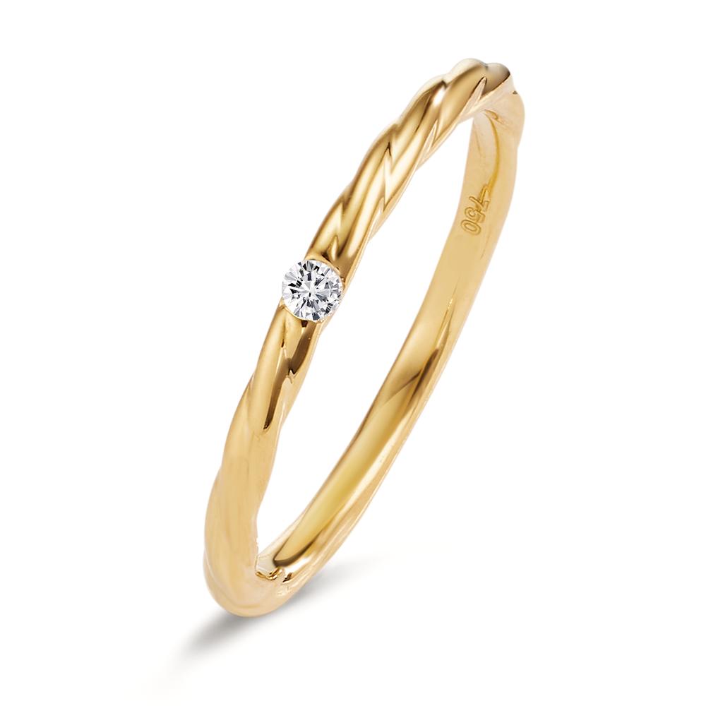 Stacking ring 18k Yellow Gold Diamond 0.03 ct, w-si