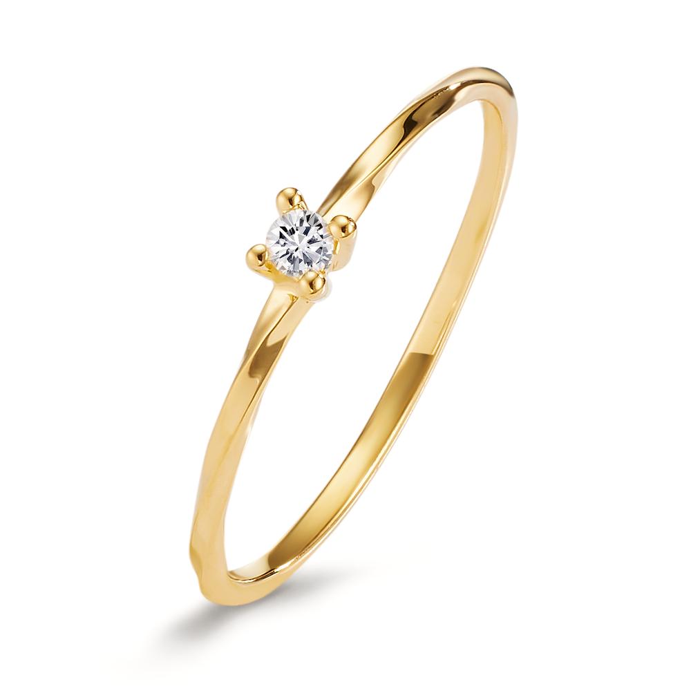 Solitaire ring 18k Yellow Gold Diamond 0.04 ct, w-si