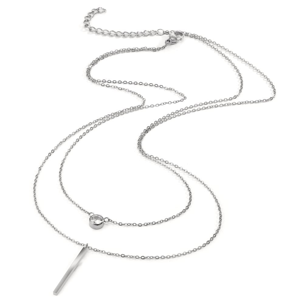 Necklace Stainless steel Zirconia 40-45 cm