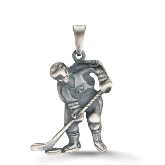 Pendant Silver Patinated Ice Hockey