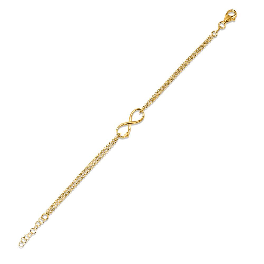 Bracelet Silver Yellow Gold plated Infinity 16-19 cm