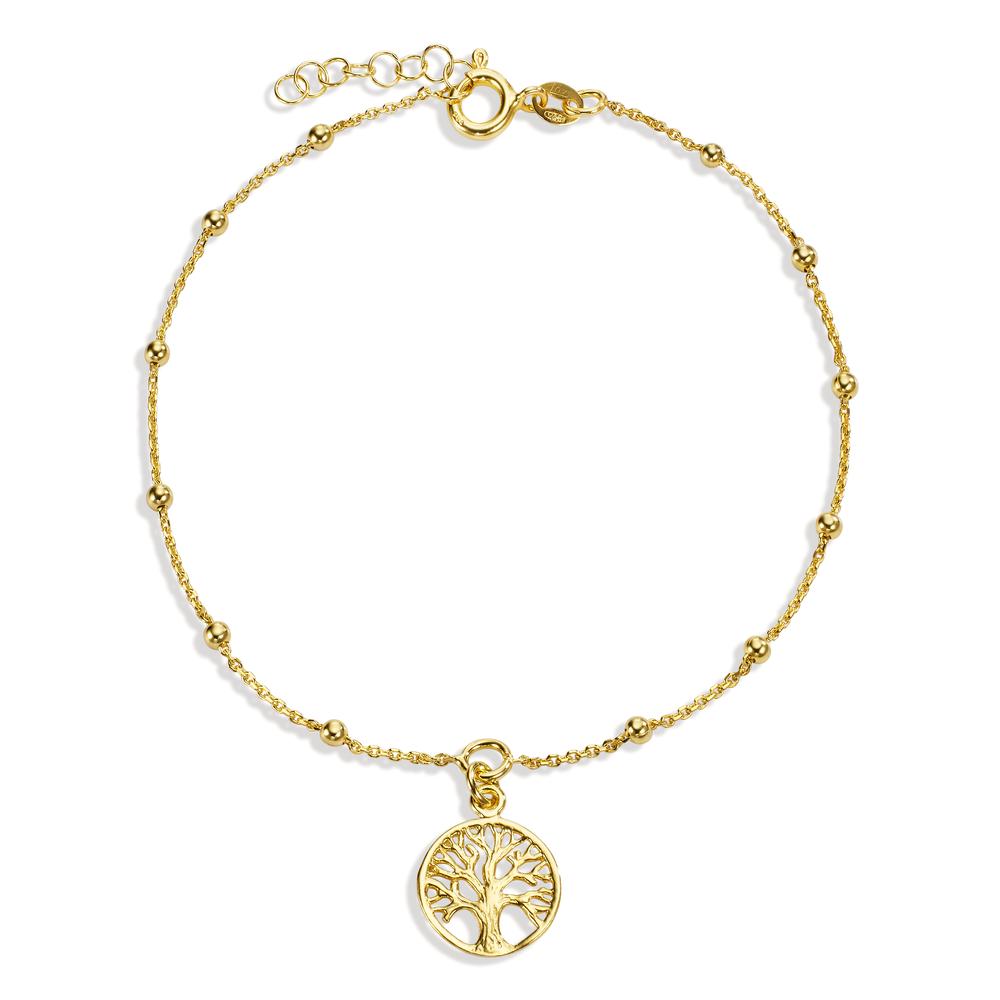 Anklet Silver Yellow Gold plated Tree Of Life 23-25 cm