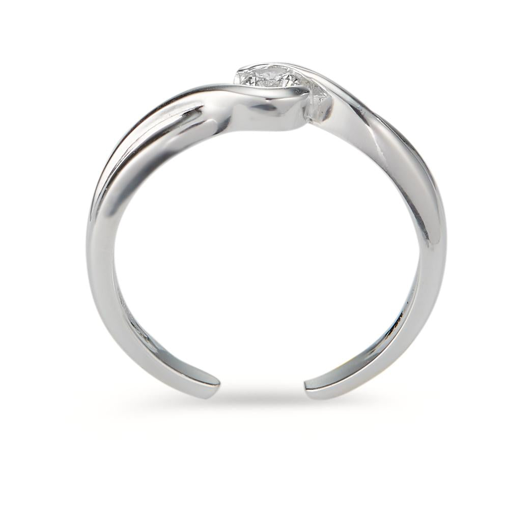 Toe Ring Silver Zirconia