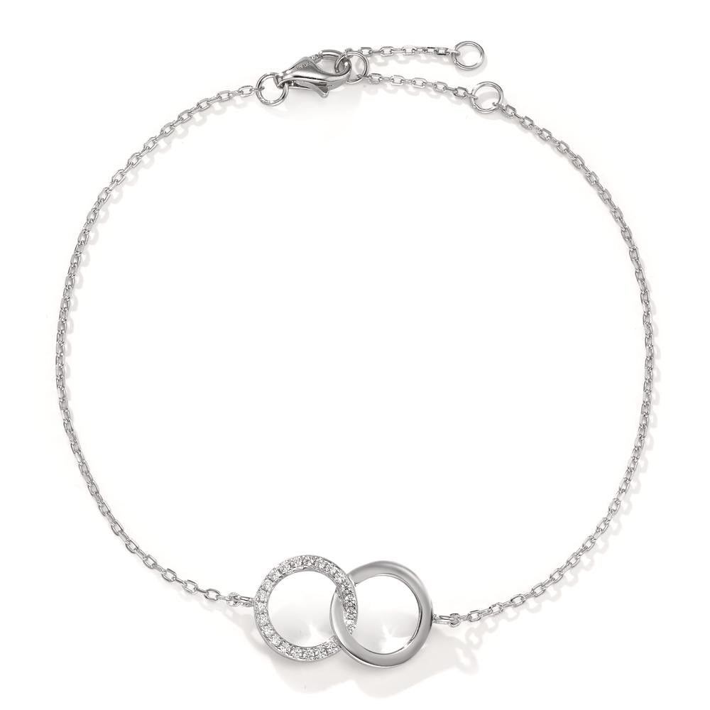 Bracelet Silver Zirconia Rhodium plated 17-20 cm