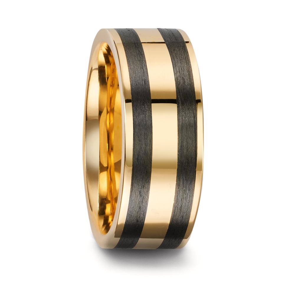 Wedding Ring 18k Yellow Gold, Carbon