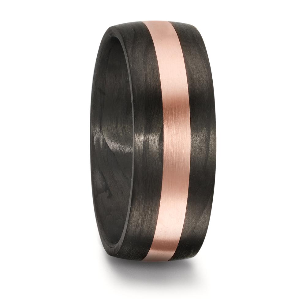 Wedding Ring Carbon, 18k Red Gold