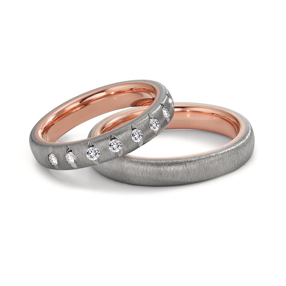 Wedding Ring Zirconium, 18k Red Gold