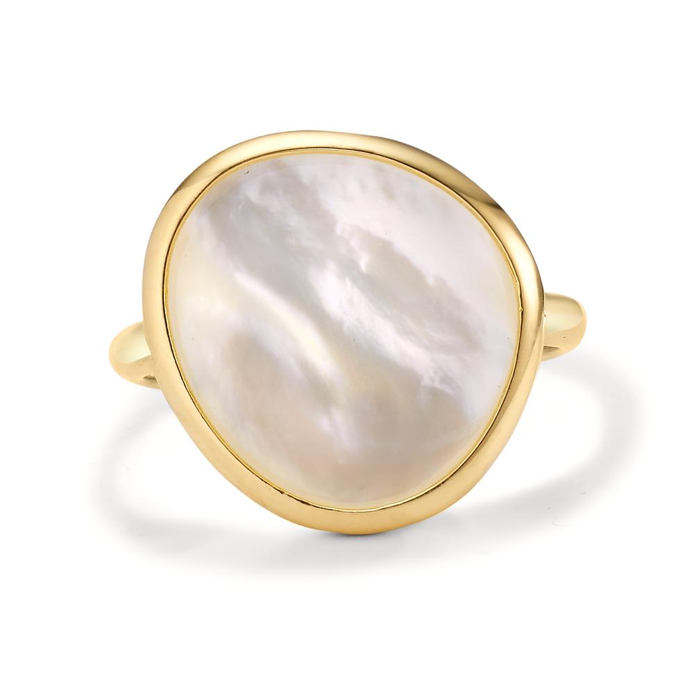 Ring 18k Yellow Gold Mother of pearl Ø16 mm