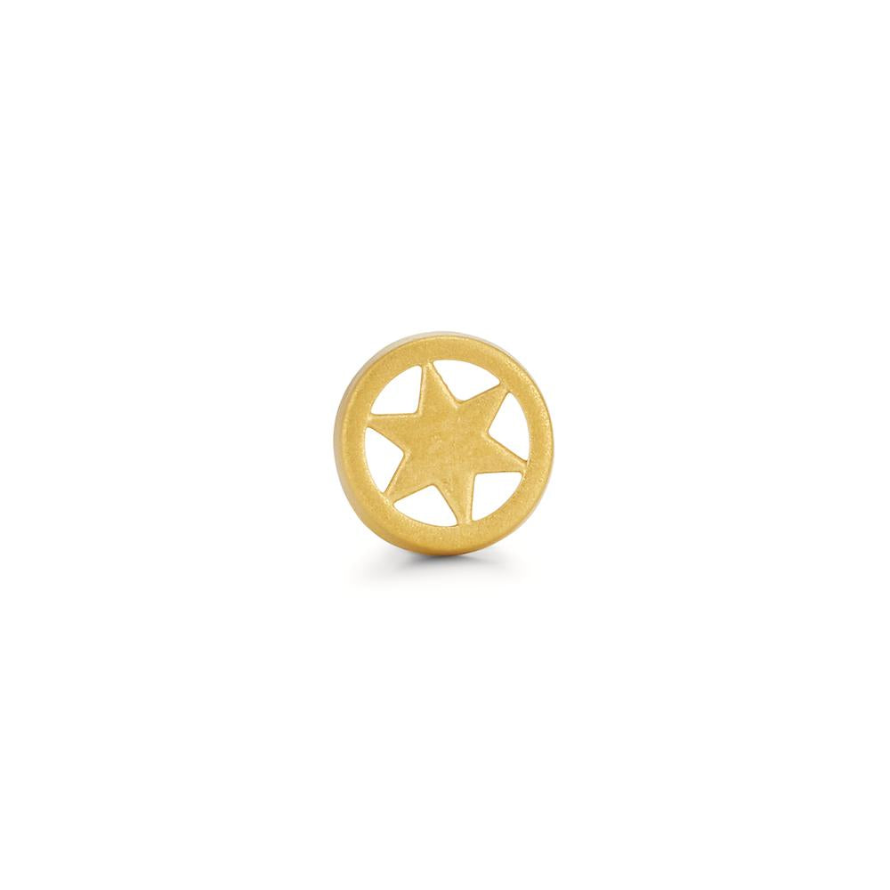 Single stud earring 18k Yellow Gold Star Ø6 mm