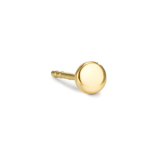 Single stud earring 18k Yellow Gold Ø4 mm