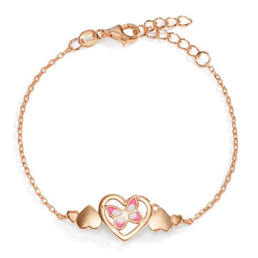 Bracelet Silver Rose Gold plated Butterfly 14-17 cm