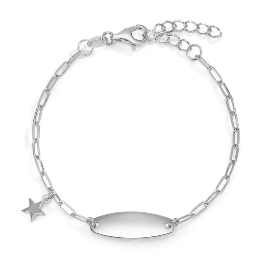 Engravable bracelet Silver Rhodium plated Star 14-17 cm