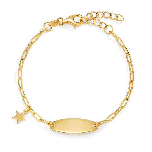 Engravable bracelet Silver Yellow Gold plated Star 14-17 cm