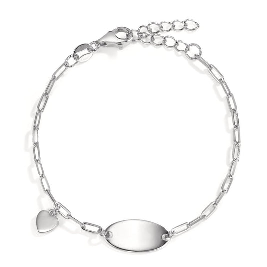 Engravable bracelet Silver Rhodium plated Heart 14-17 cm