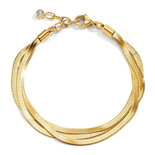 Bracelet Stainless steel Yellow IP coated 17.5-20.5 cm