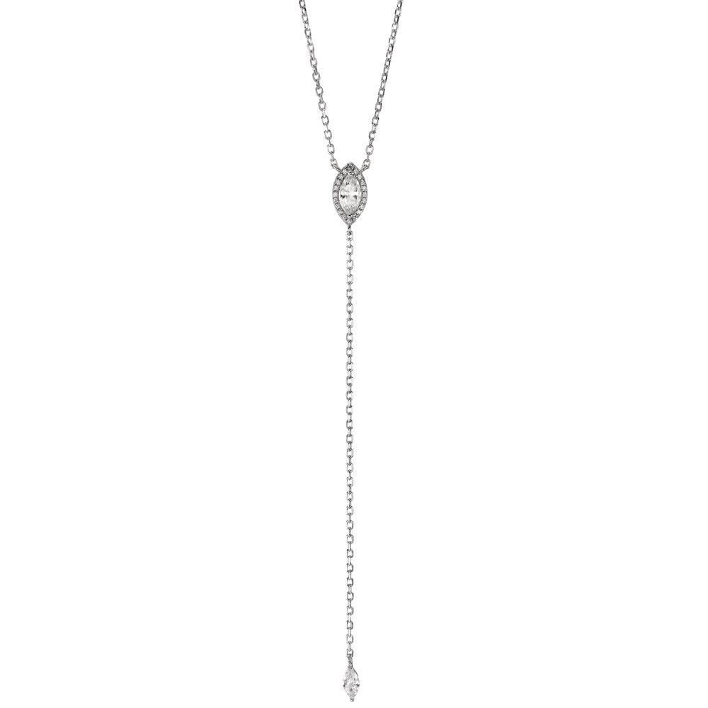 Necklace Silver Zirconia Rhodium plated 42-47 cm