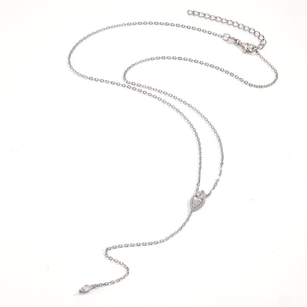 Necklace Silver Zirconia Rhodium plated 42-47 cm