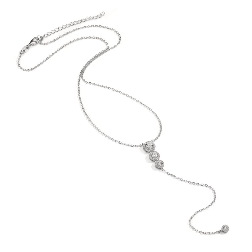 Necklace Silver Zirconia Rhodium plated 41-46 cm