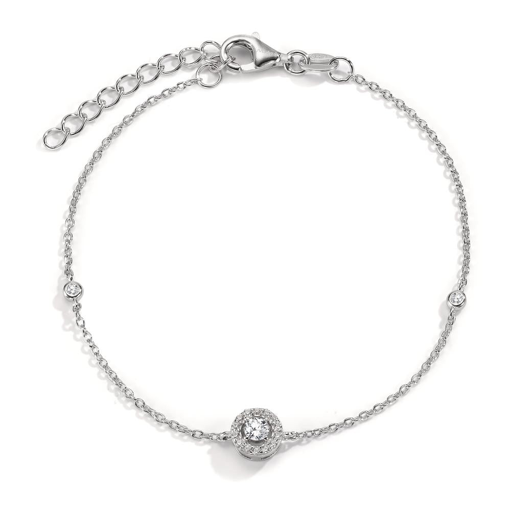 Bracelet Silver Zirconia Rhodium plated 16-19 cm