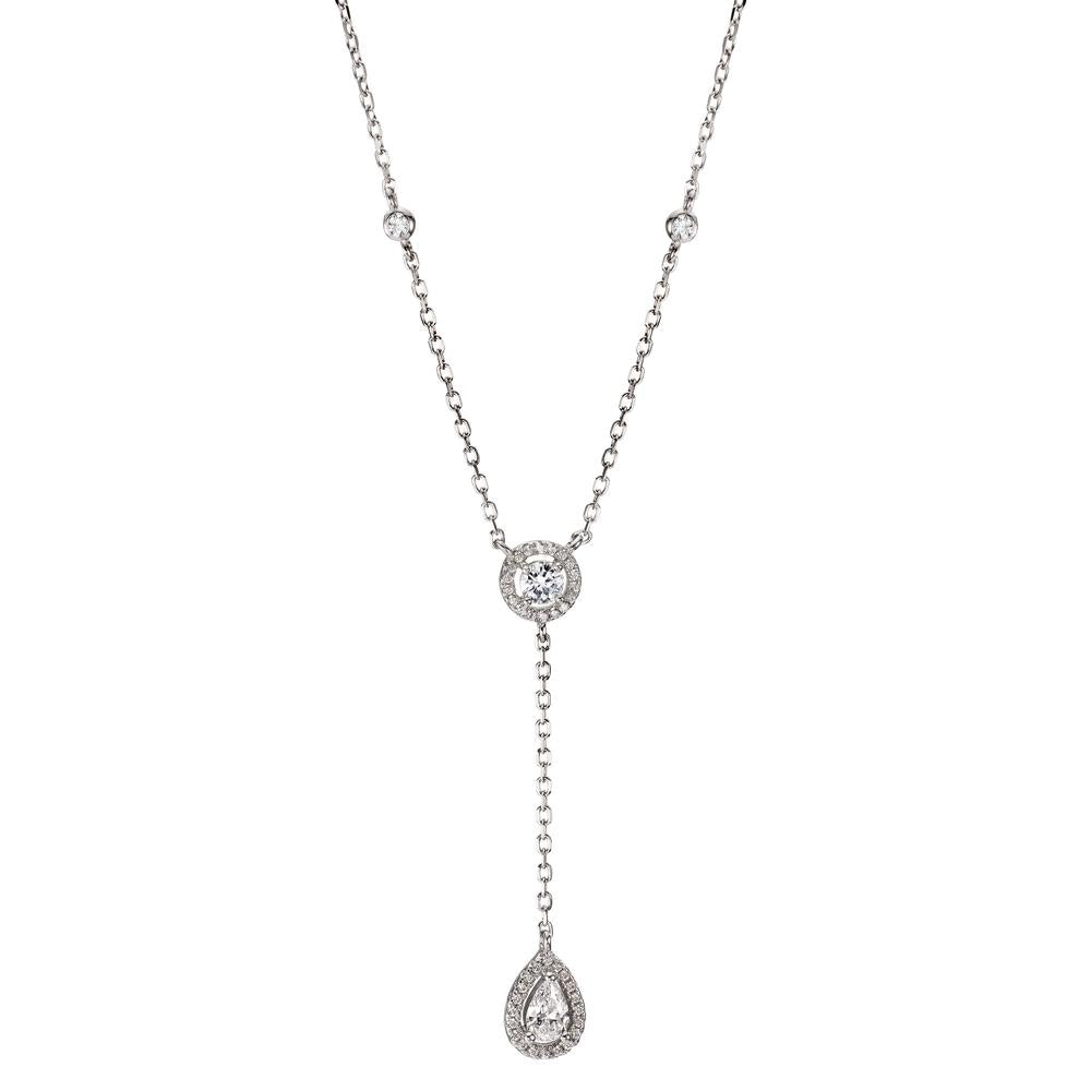 Necklace Silver Zirconia Rhodium plated 40-44 cm