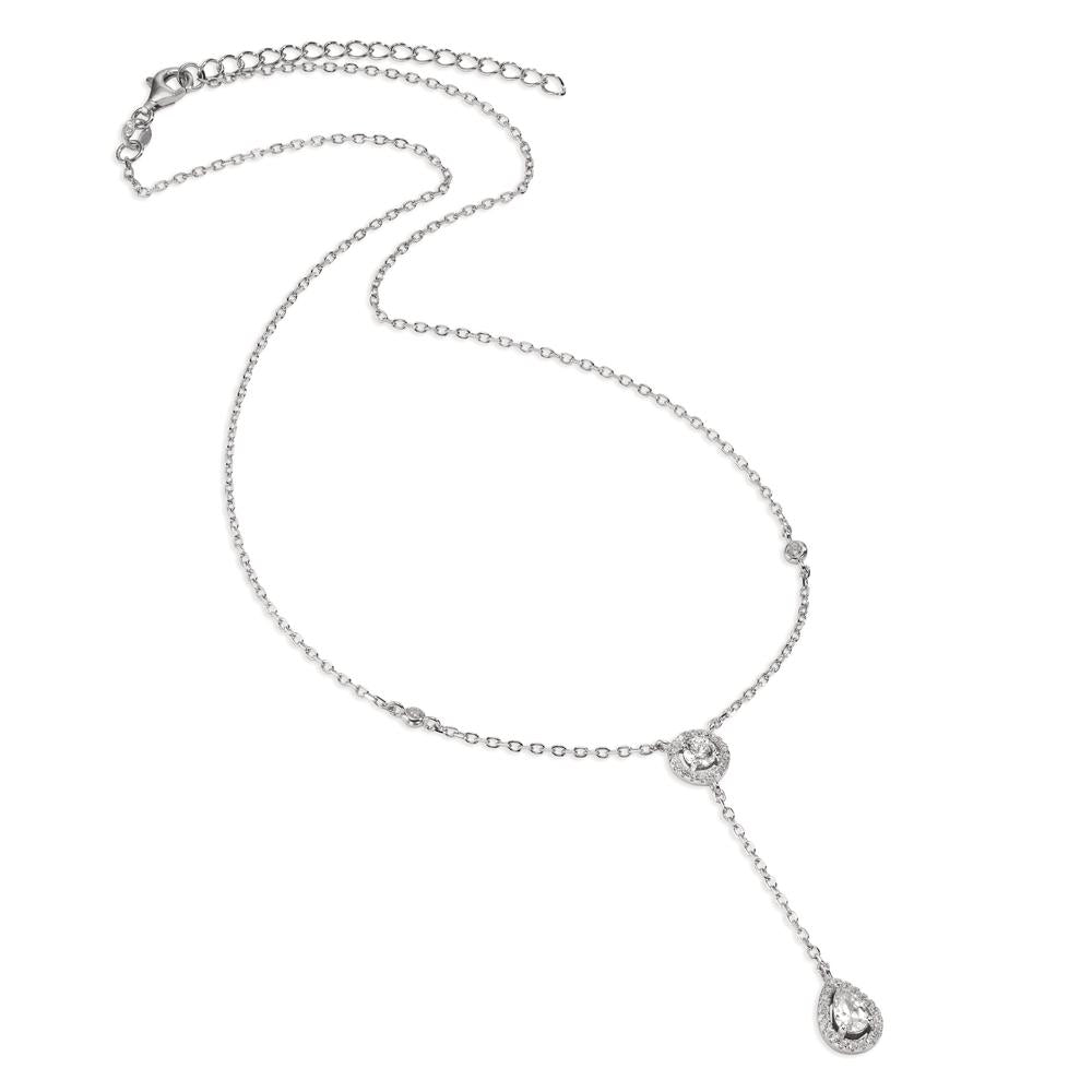 Necklace Silver Zirconia Rhodium plated 40-44 cm