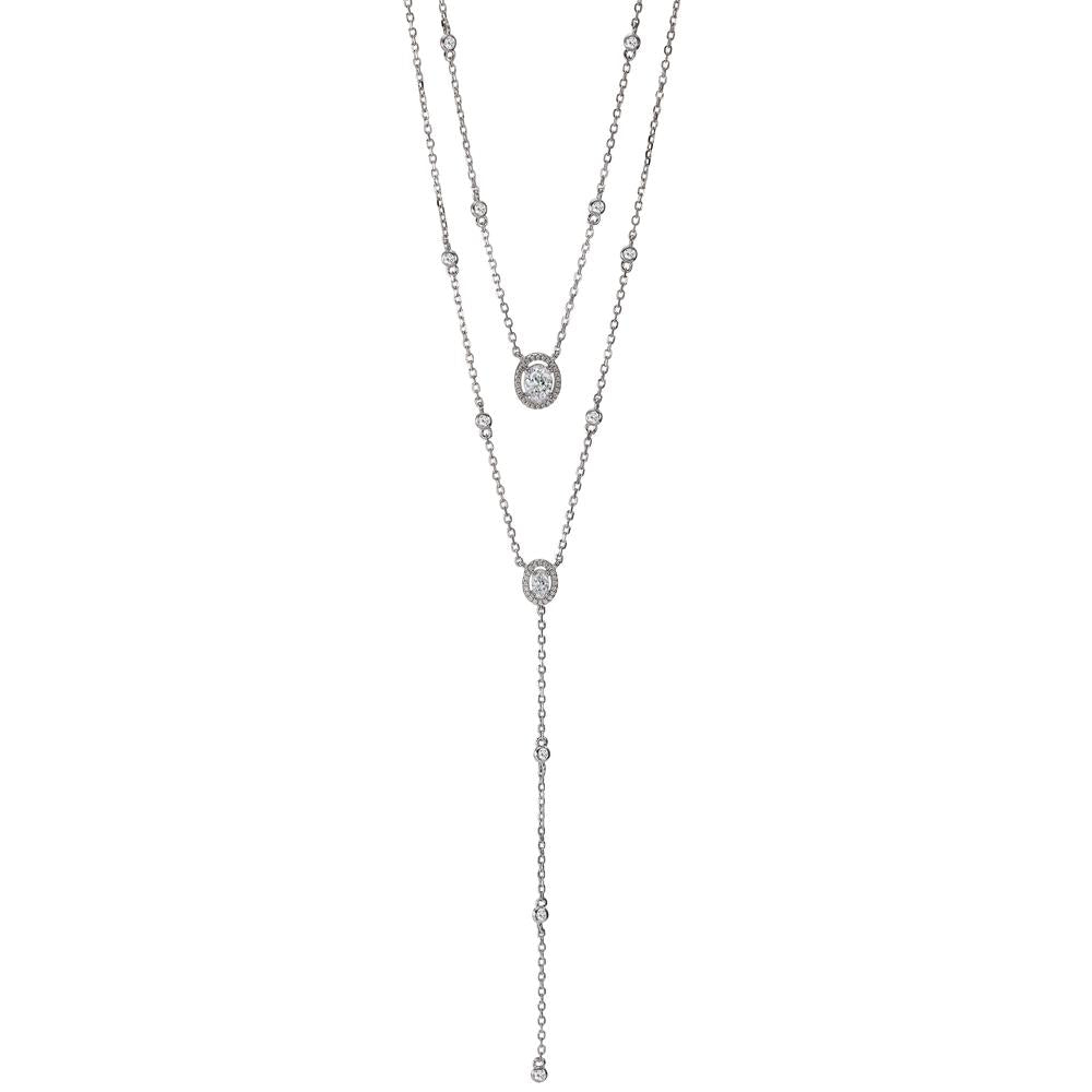 Necklace Silver Zirconia Rhodium plated 40-45 cm