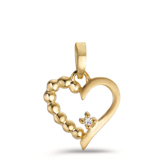 Pendant 9k Yellow Gold Zirconia Heart Ø10 mm