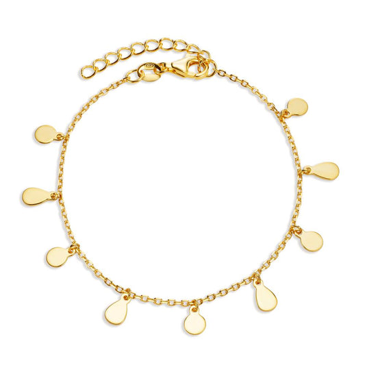 Bracelet Silver Zirconia Yellow Gold plated 16-19 cm