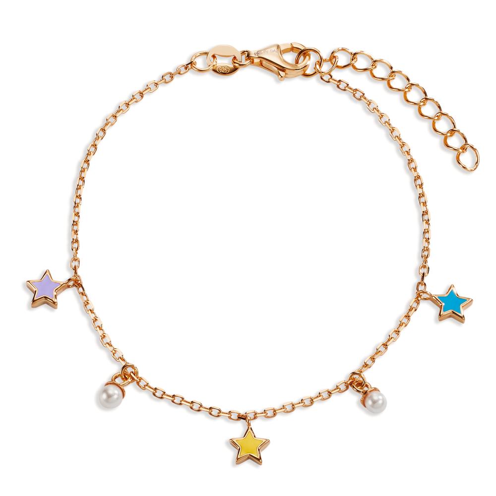 Bracelet Silver Rose Gold plated Shining pearls Star 16-19 cm