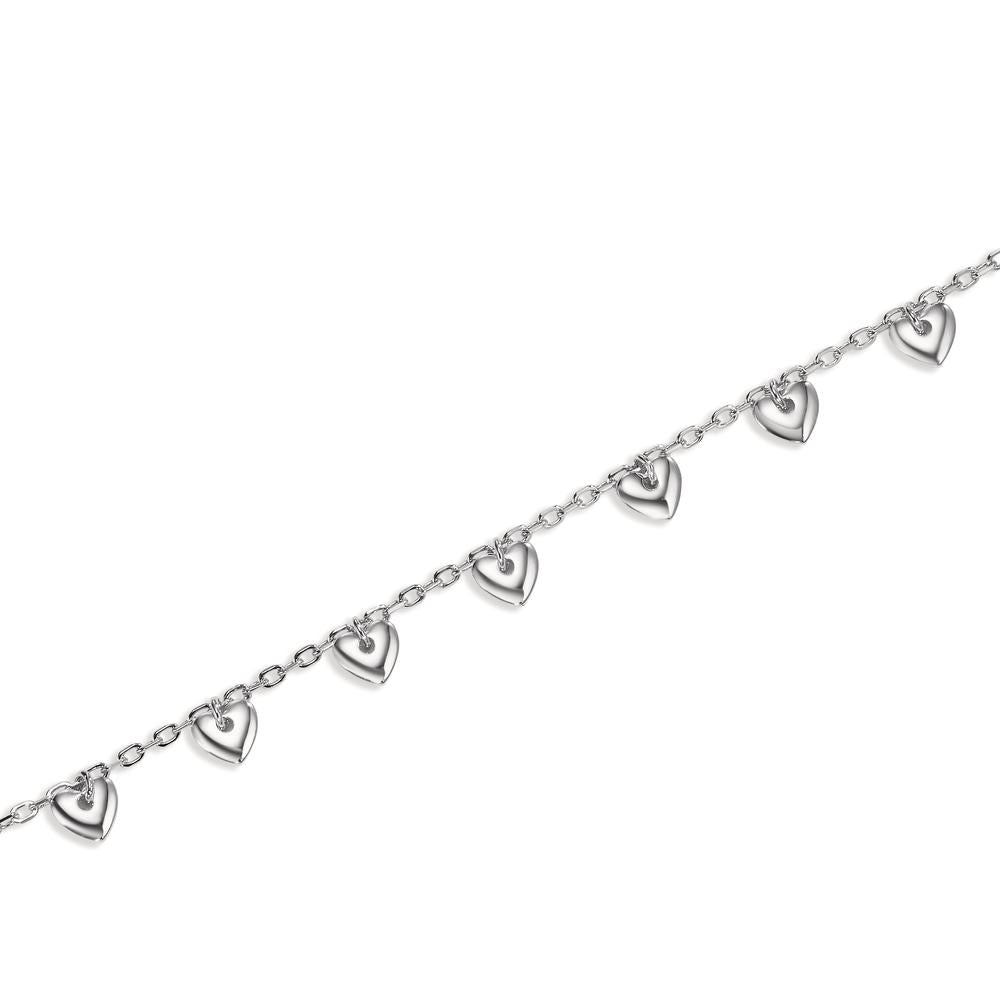 Bracelet Silver Rhodium plated Heart 16-19 cm