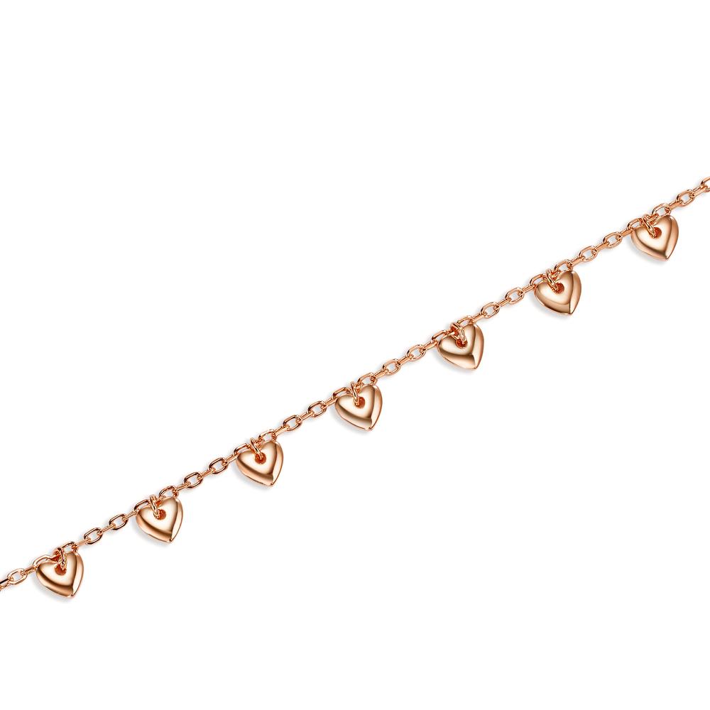 Bracelet Silver Rose Gold plated Heart 16-19 cm