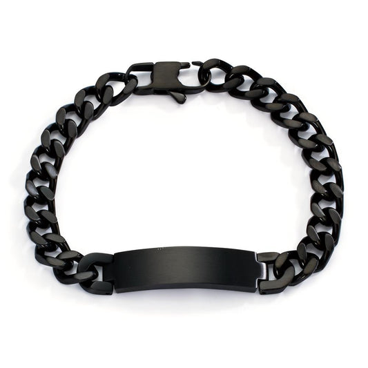 Engravable bracelet Stainless steel Black IP coated 22 cm